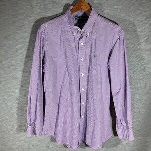 Men's Ralph Lauren Polo Blue Label Purple Gingham shirt, size XL, 17/33